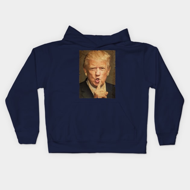 Trump Mugshot Vintage Kids Hoodie by Nyepelekan